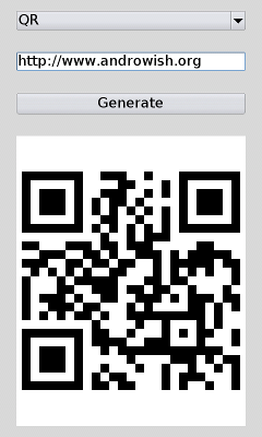 Screenshot barcode generation using ZINT